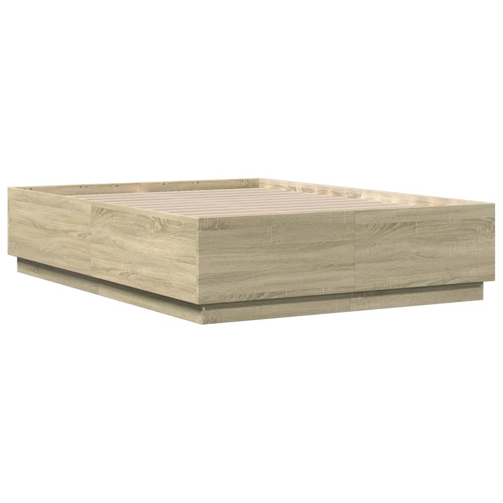 8721012273832_g_en_hd_6 vidaXL Bed Frame with LED without Mattress Sonoma Oak 135x190 cm - Image 8