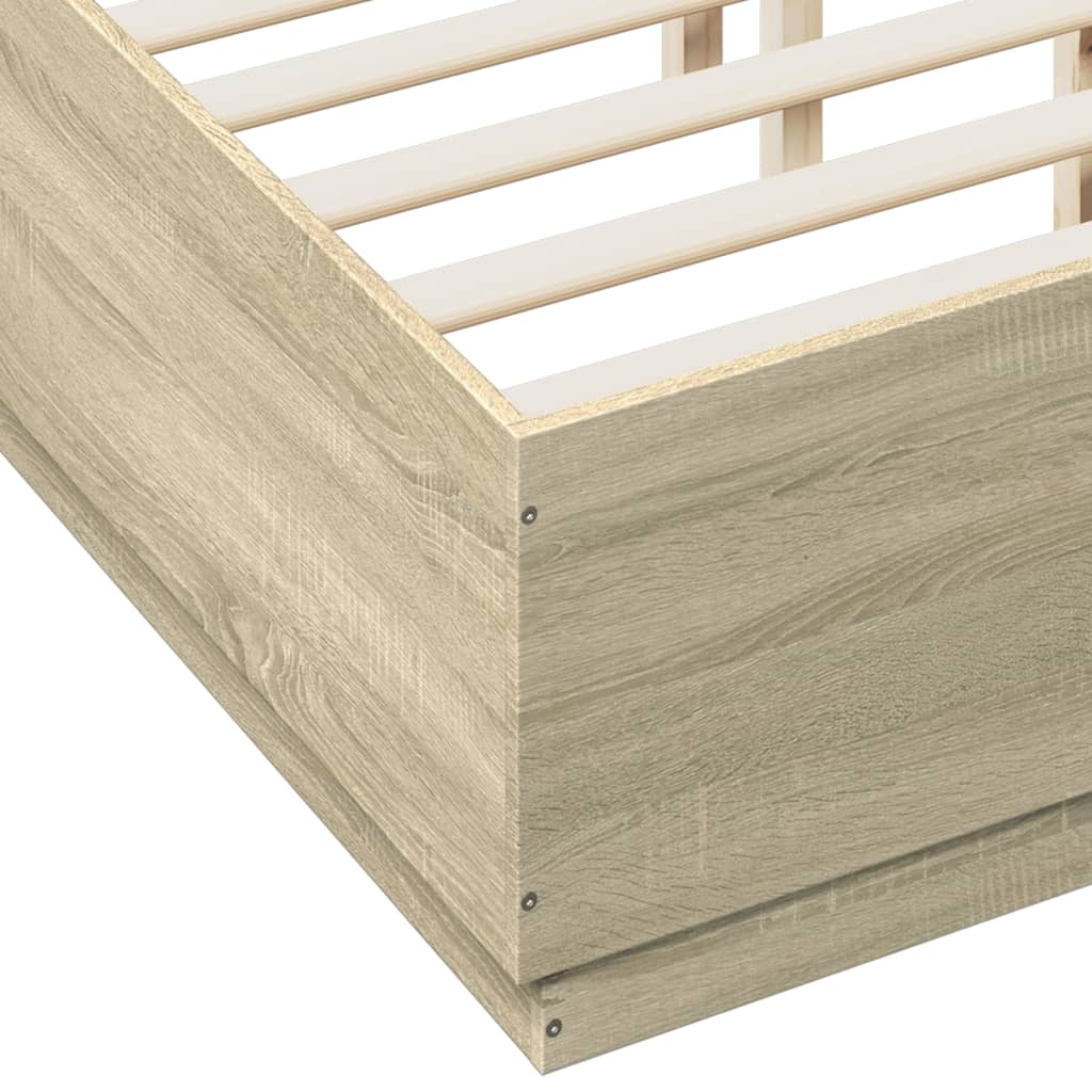 8721012273832_g_en_hd_7 vidaXL Bed Frame with LED without Mattress Sonoma Oak 135x190 cm - Image 9