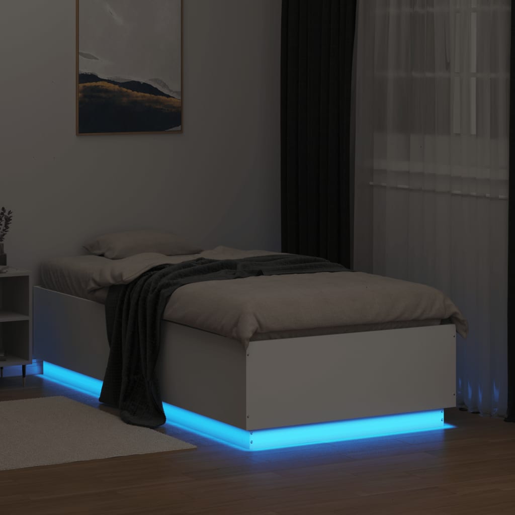 8721012273955_g_en_hd_2 vidaXL Bed Frame with LED without Mattress White 90x190 cm - Image 4
