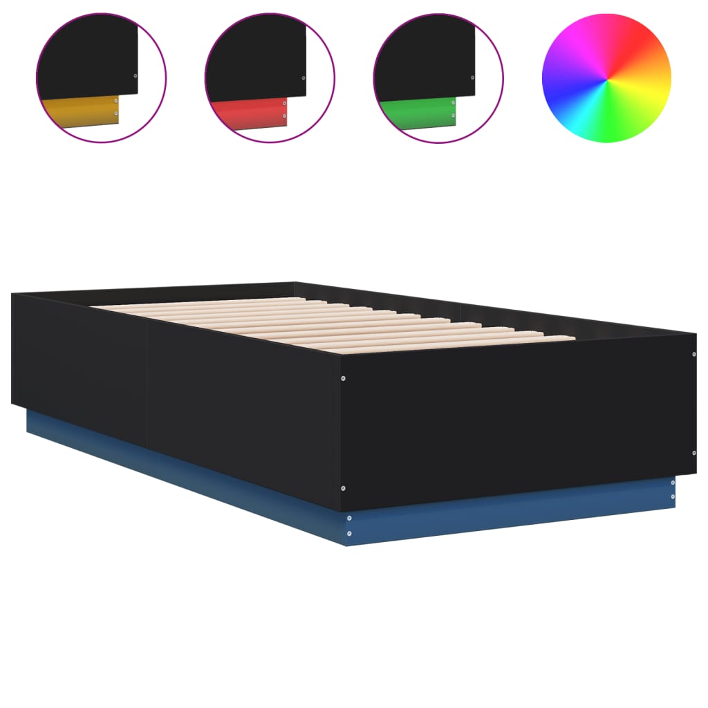 8721012273962_a_en_hd_1 vidaXL Bed Frame with LED without Mattress Black 90x190 cm - Image 2