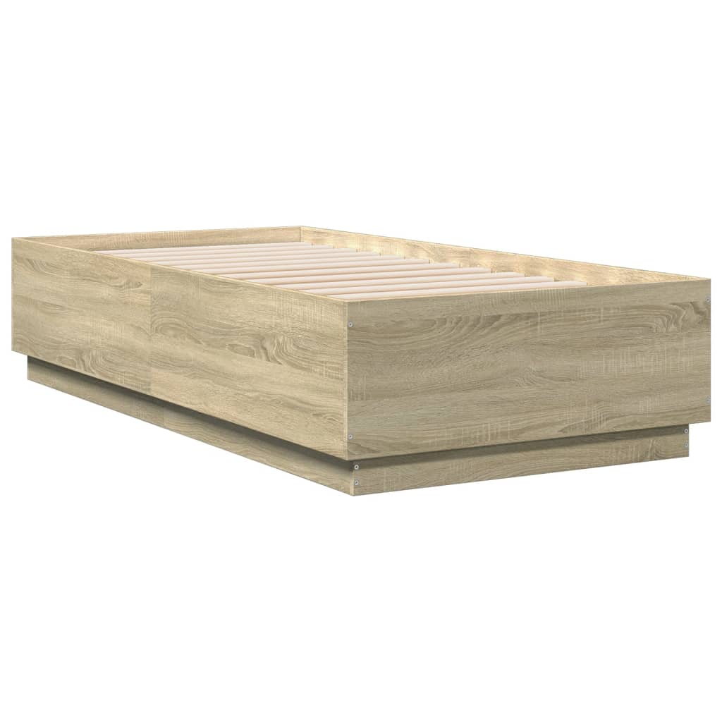 8721012273979_g_en_hd_1 vidaXL Bed Frame with LED without Mattress Sonoma Oak 90x190 cm - Image 3