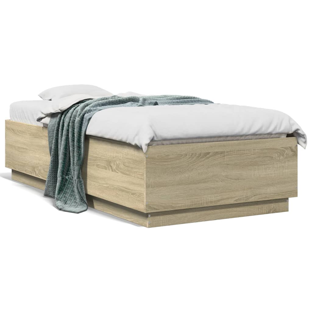 8721012273979_g_en_hd_3 vidaXL Bed Frame with LED without Mattress Sonoma Oak 90x190 cm - Image 5