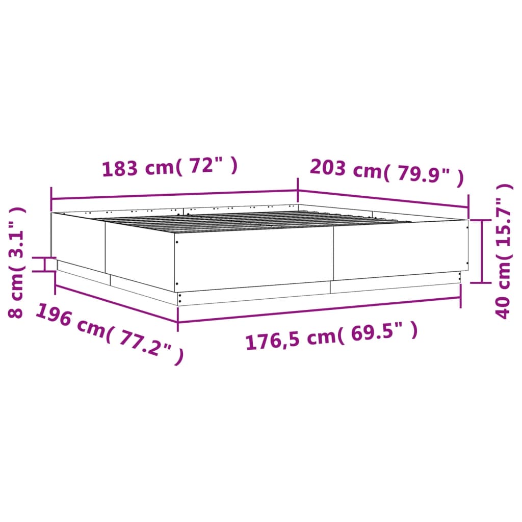 8721012274174_g_en_hd_7 vidaXL Bed Frame without Mattress Black 183x203 cm King - Image 9