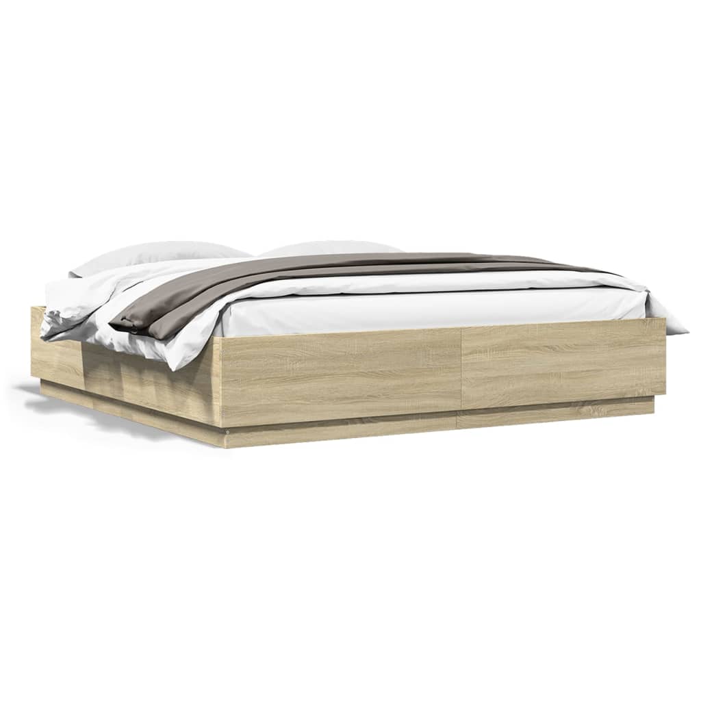 8721012274181_a_en_hd_1 vidaXL Bed Frame without Mattress Sonoma Oak 183x203 cm King - Image 2