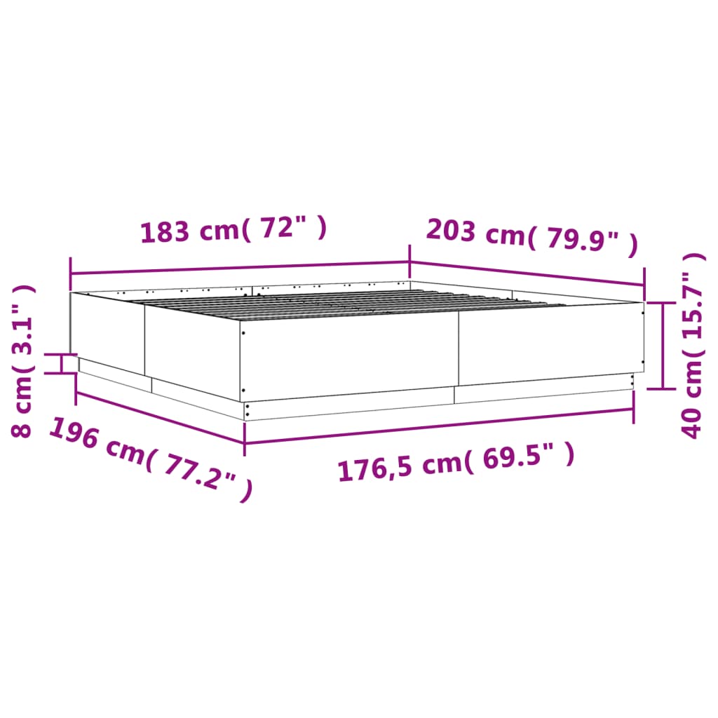 8721012274181_g_en_hd_7 vidaXL Bed Frame without Mattress Sonoma Oak 183x203 cm King - Image 9