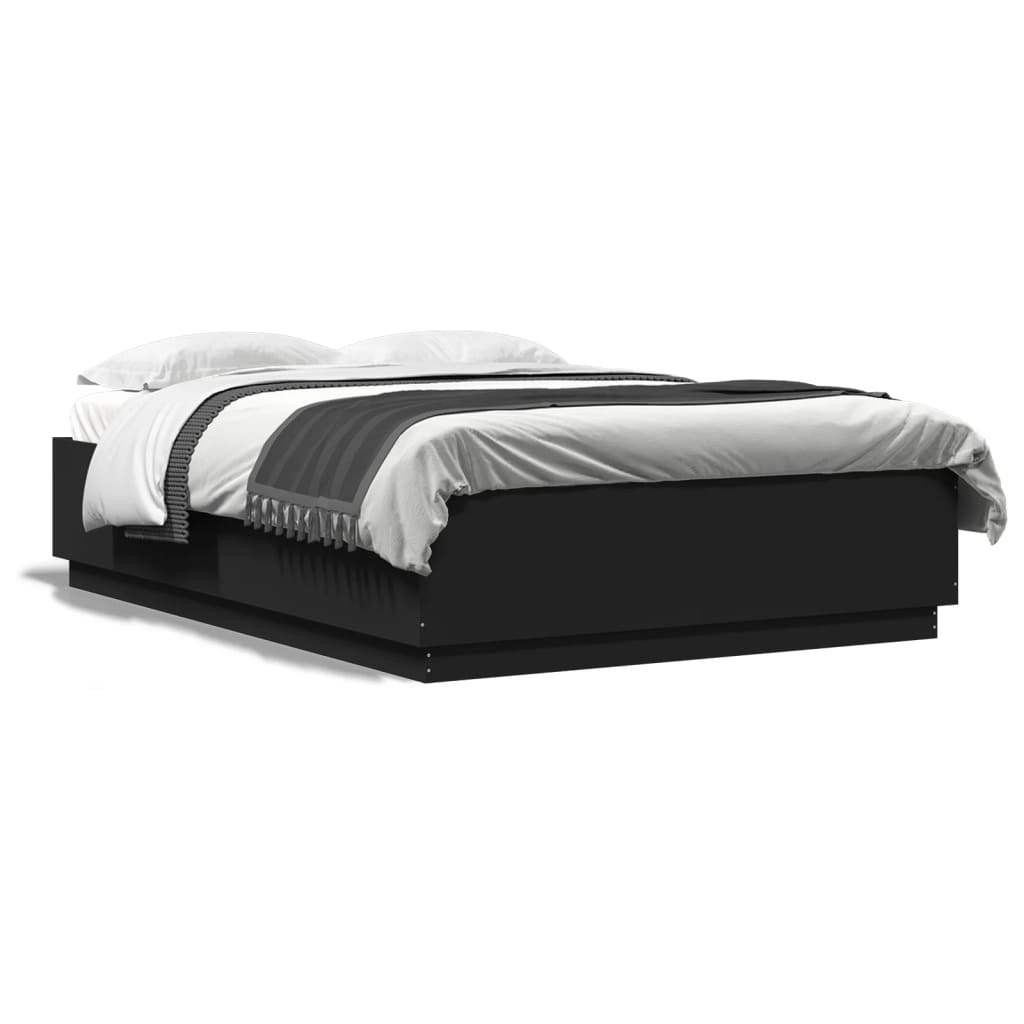 8721012274310_a_en_hd_1 vidaXL Bed Frame without Mattress Black 150x200 cm - Image 2