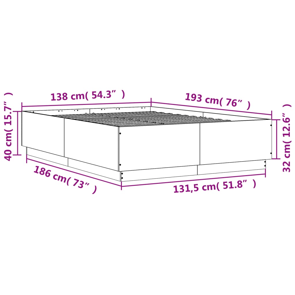 8721012274730_g_en_hd_7 vidaXL Bed Frame without Mattress Black 135x190 cm - Image 9