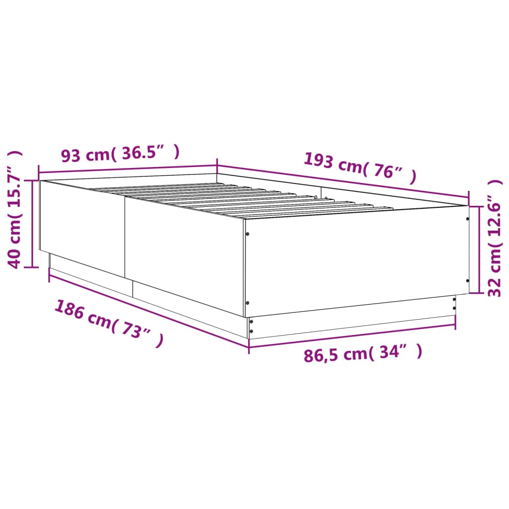 8721012274884_g_en_hd_7 vidaXL Bed Frame without Mattress Sonoma Oak 90x190 cm - Image 9