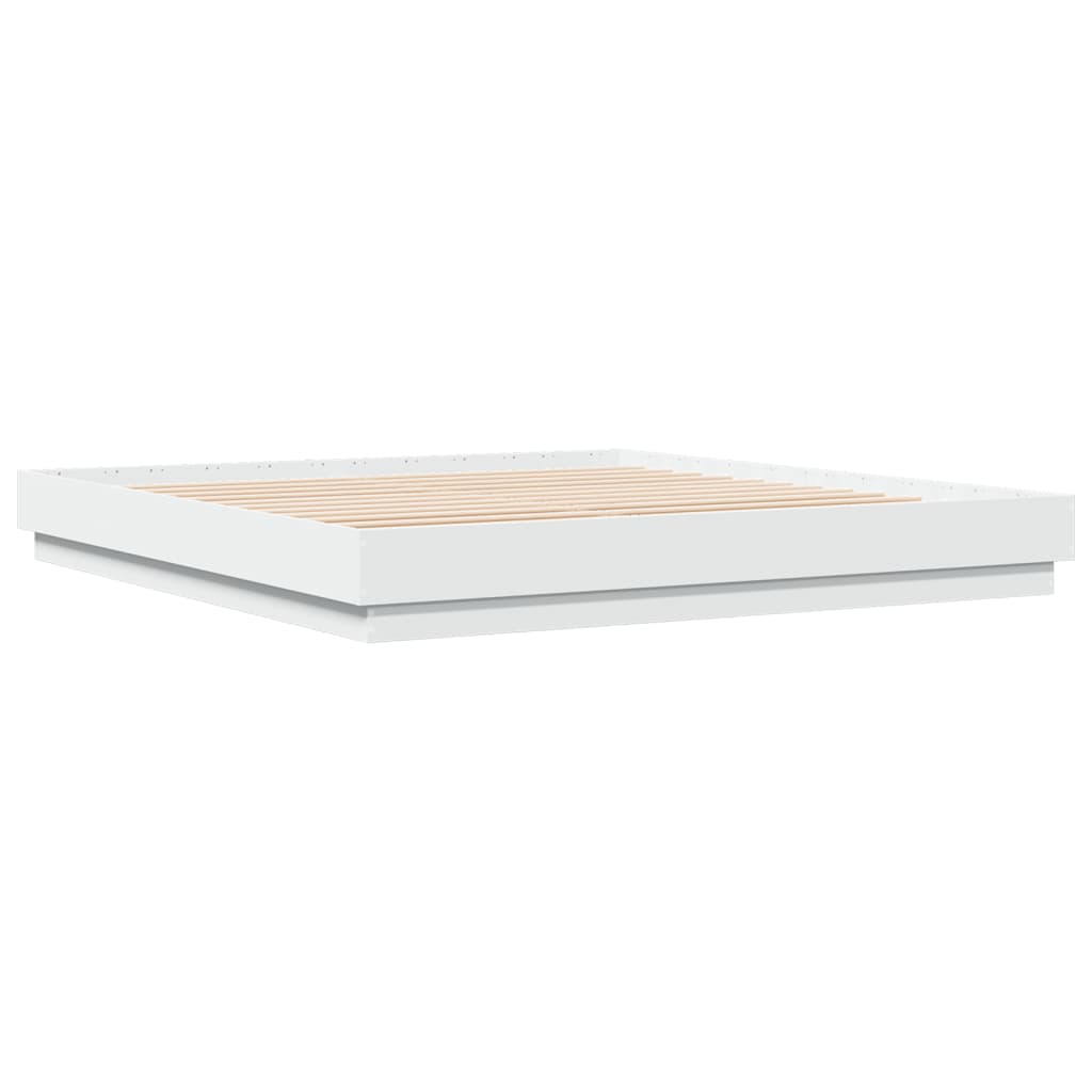 8721012275072_g_en_hd_1 vidaXL Bed Frame with LED without Mattress White 183x203 cm King - Image 3