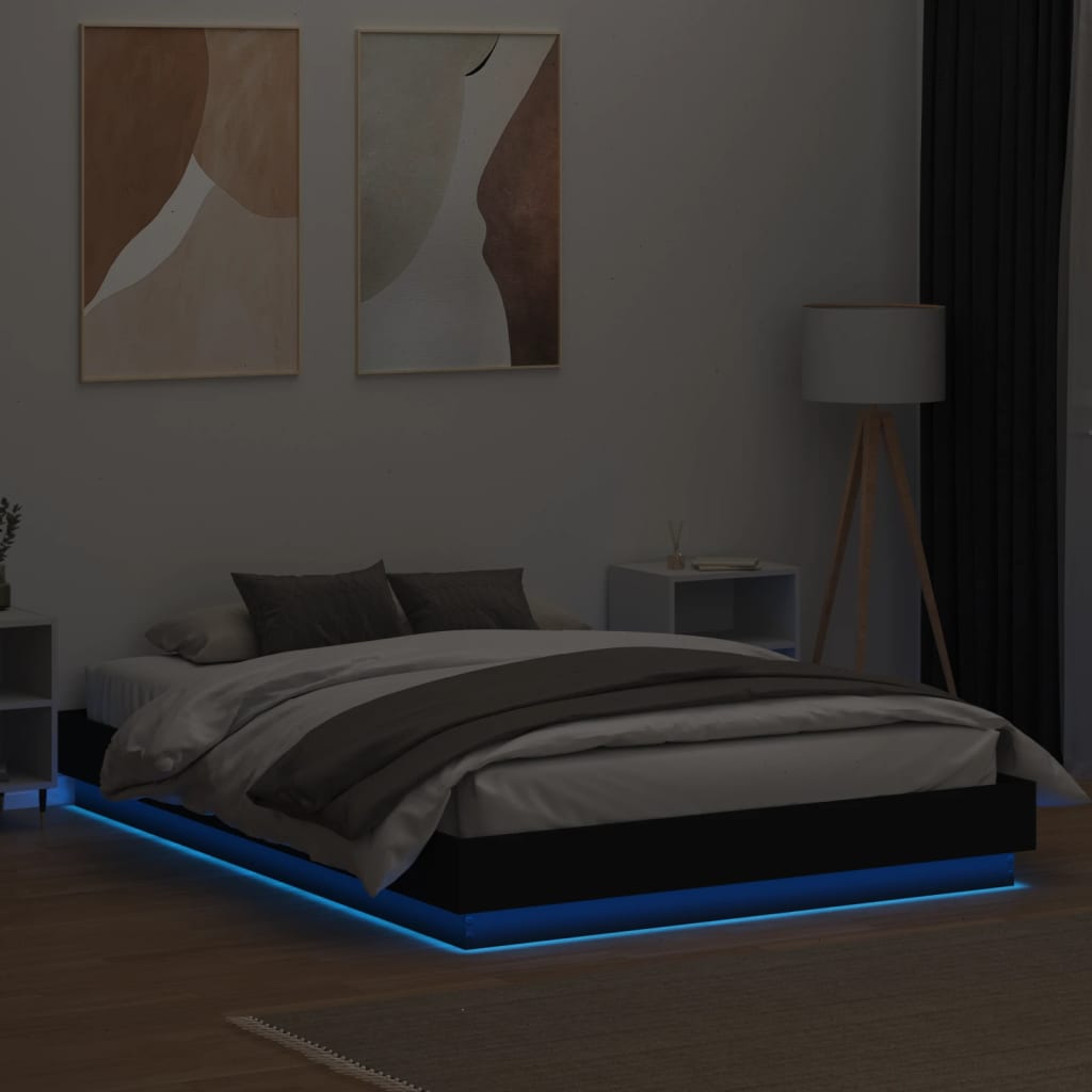 8721012275225_g_en_hd_2 vidaXL Bed Frame with LED without Mattress Black 150x200 cm - Image 4