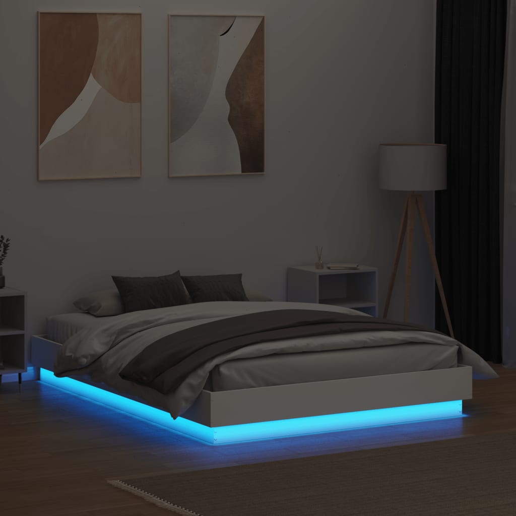 8721012275492_g_en_hd_2 vidaXL Bed Frame with LED without Mattress White 135x190 cm - Image 4