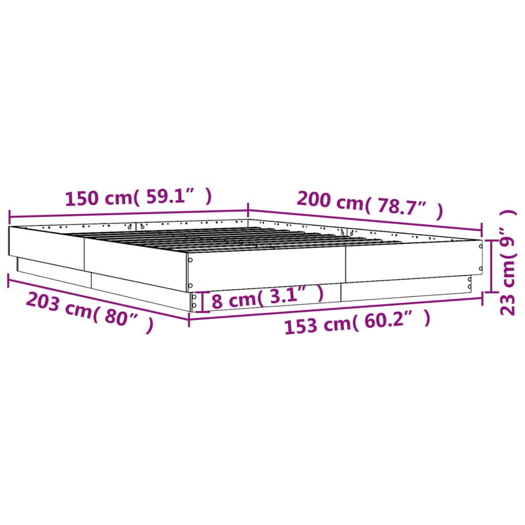 8721012275843_g_en_hd_7 vidaXL Bed Frame without Mattress White 150x200 cm - Image 9