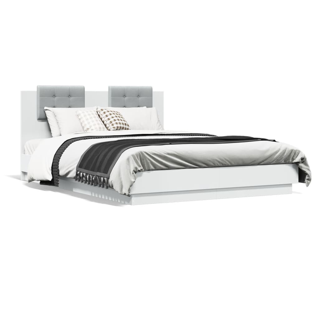 8721012276475_a_en_hd_1 vidaXL Bed Frame without Mattress White 150x200 cm - Image 2