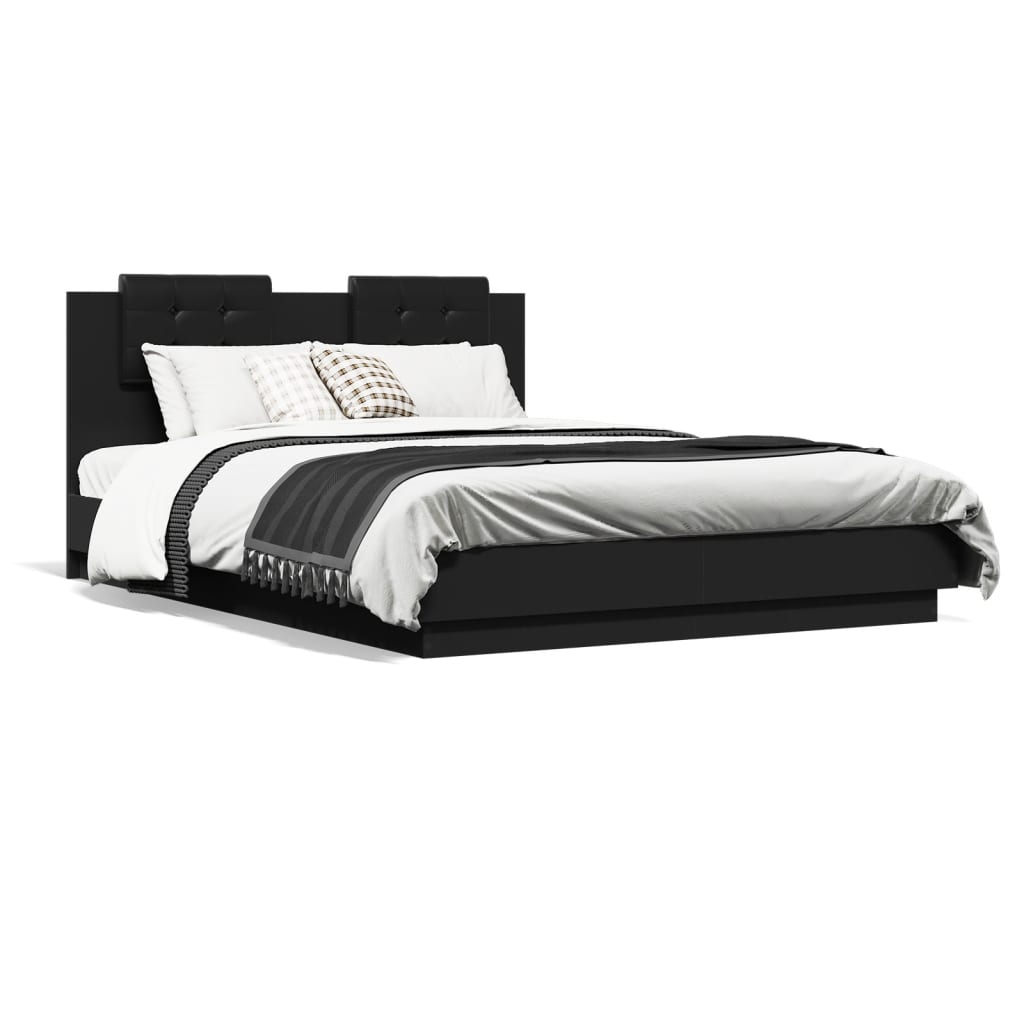 8721012276482_a_en_hd_1 vidaXL Bed Frame without Mattress Black 150x200 cm - Image 2