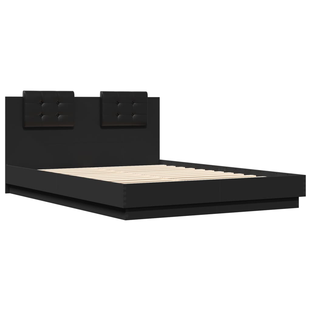 8721012276482_g_en_hd_1 vidaXL Bed Frame without Mattress Black 150x200 cm - Image 3