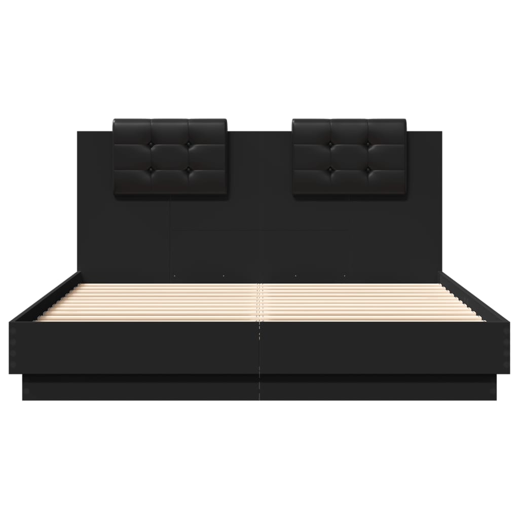 8721012276482_g_en_hd_2 vidaXL Bed Frame without Mattress Black 150x200 cm - Image 4