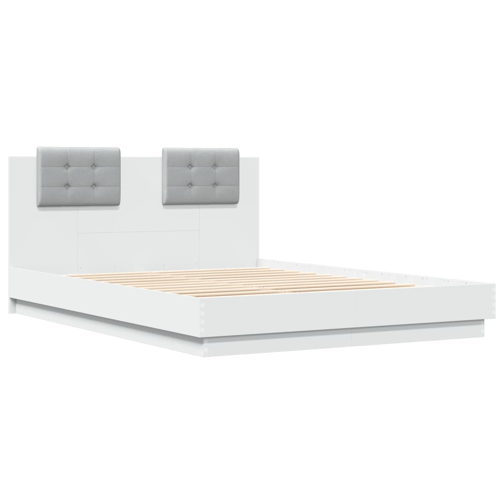8721012277380_g_en_hd_1 vidaXL Bed Frame with LED without Mattress White 150x200 cm - Image 3