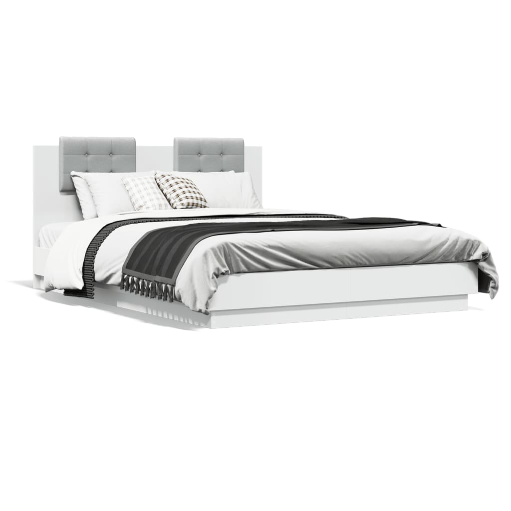 8721012277380_g_en_hd_3 vidaXL Bed Frame with LED without Mattress White 150x200 cm - Image 5