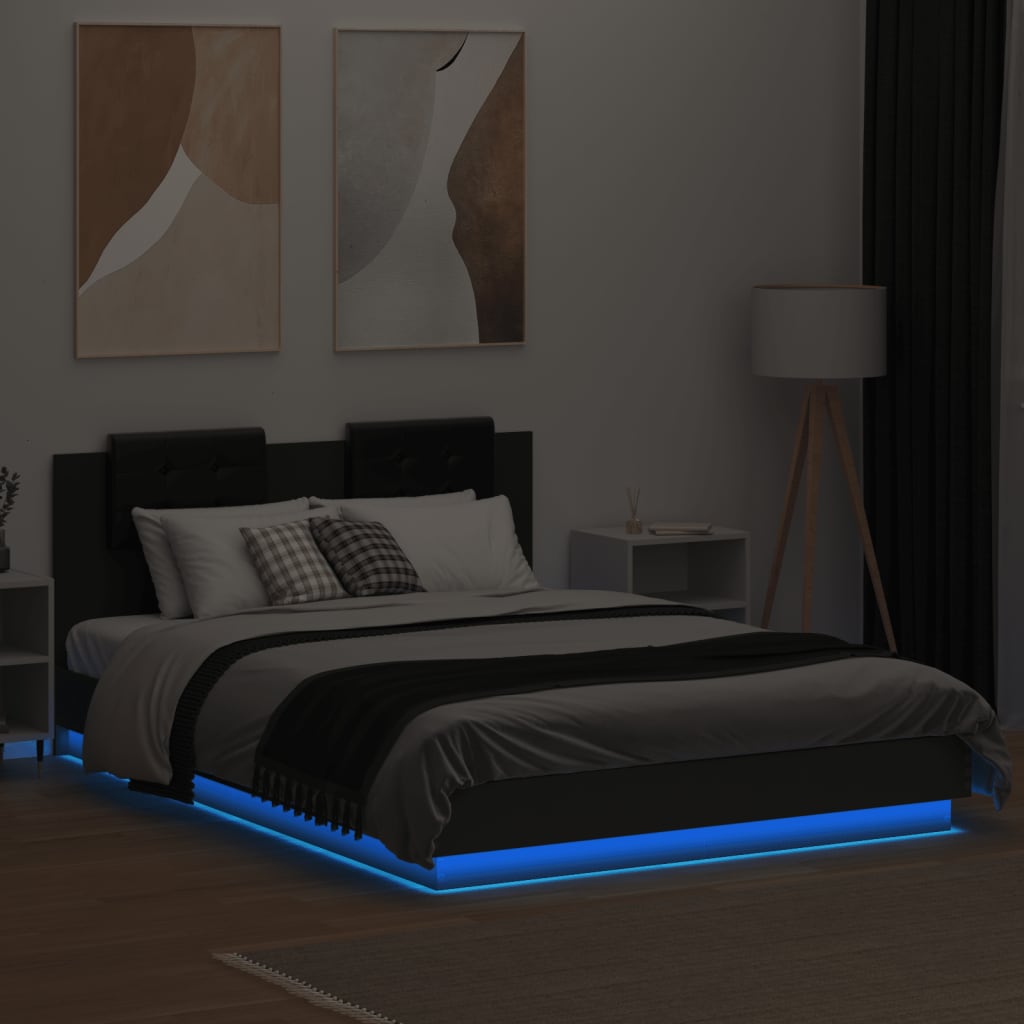 8721012277397_g_en_hd_2 vidaXL Bed Frame with LED without Mattress Black 150x200 cm - Image 4