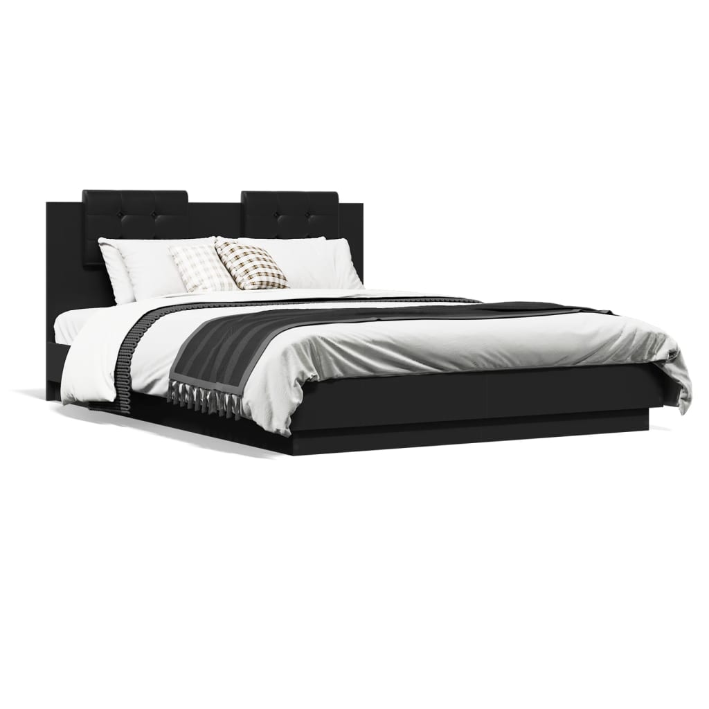 8721012277397_g_en_hd_3 vidaXL Bed Frame with LED without Mattress Black 150x200 cm - Image 5