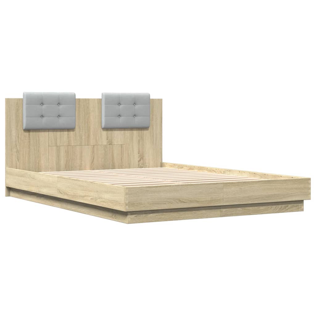 8721012277403_g_en_hd_1 vidaXL Bed Frame with LED without Mattress Sonoma Oak 150x200 cm - Image 3