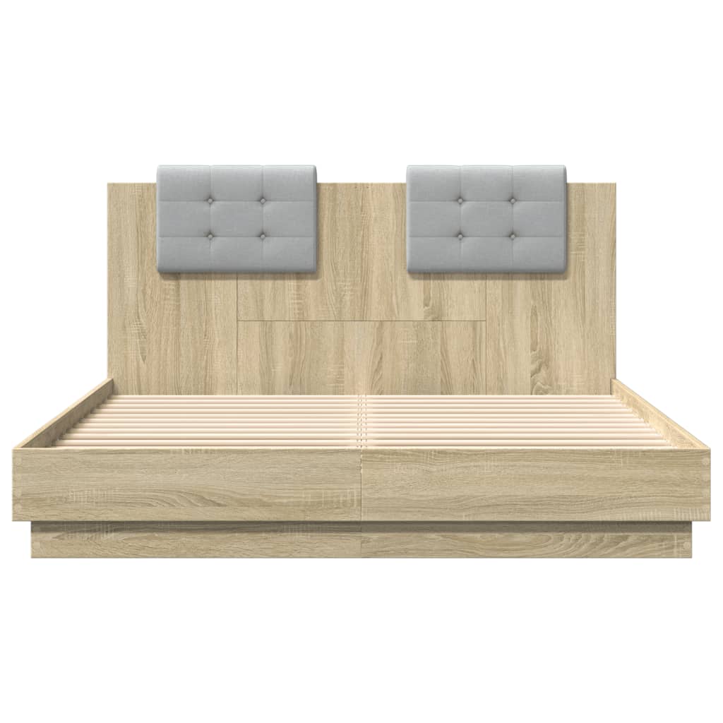 8721012277403_g_en_hd_4 vidaXL Bed Frame with LED without Mattress Sonoma Oak 150x200 cm - Image 6