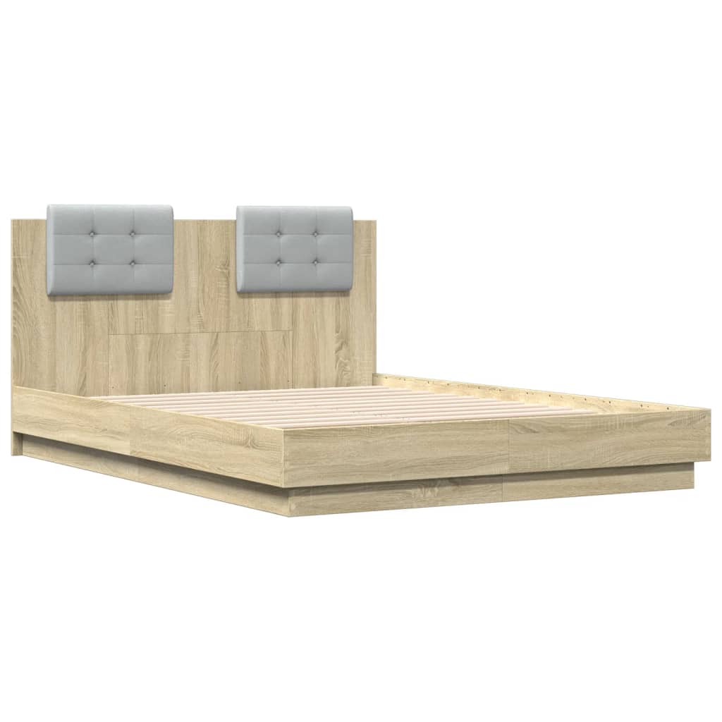 8721012277823_g_en_hd_1 vidaXL Bed Frame with LED without Mattress Sonoma Oak 135x190 cm - Image 3