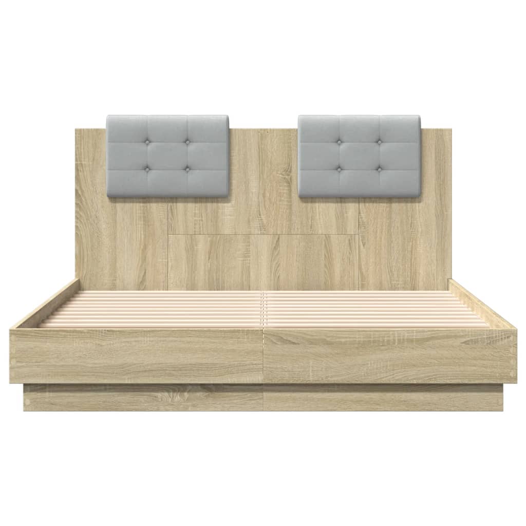 8721012277823_g_en_hd_4 vidaXL Bed Frame with LED without Mattress Sonoma Oak 135x190 cm - Image 6