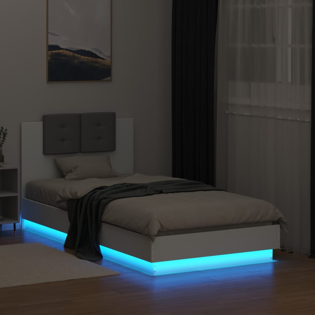8721012277946_g_en_hd_2 vidaXL Bed Frame with LED without Mattress White 90x190 cm - Image 4