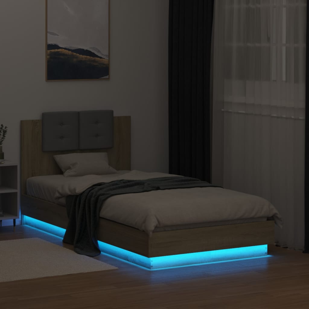 8721012277960_g_en_hd_2 vidaXL Bed Frame with LED without Mattress Sonoma Oak 90x190 cm - Image 4