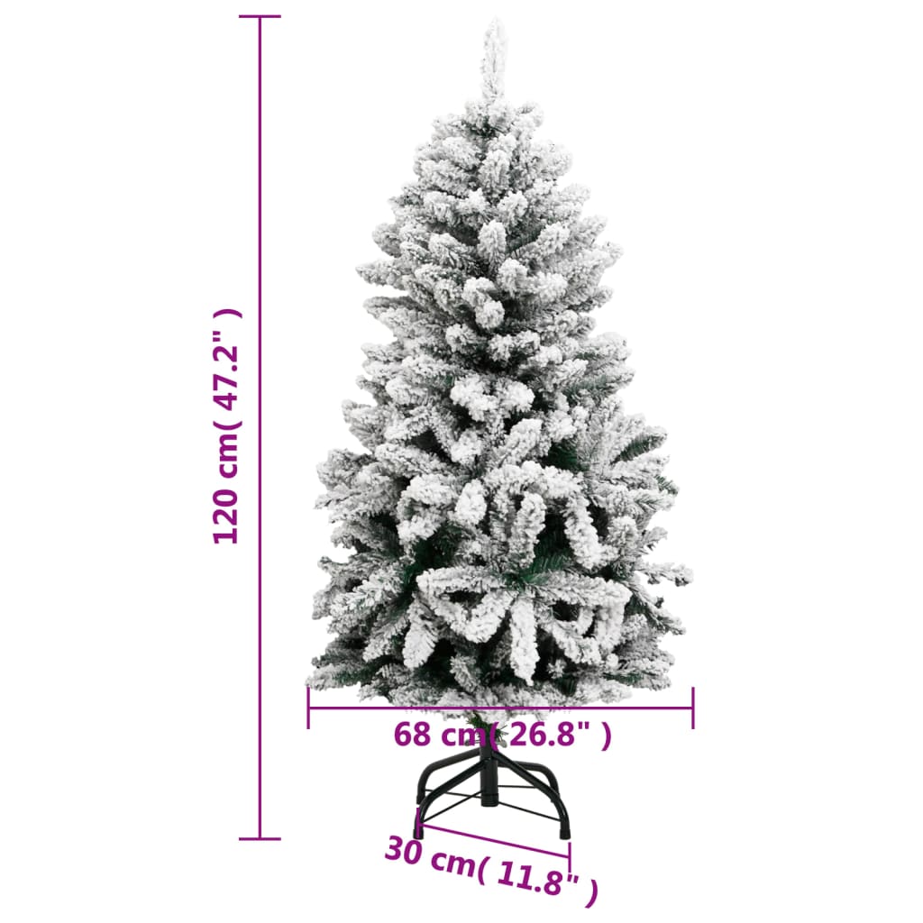 8721012278165_g_en_hd_8 vidaXL Artificial Hinged Christmas Tree 150 LEDs & Flocked Snow 120 cm - Image 9