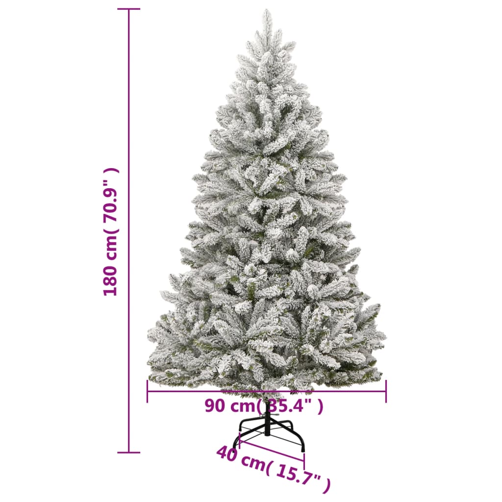 8721012278554_g_en_hd_8 vidaXL Artificial Hinged Christmas Tree 300 LEDs & Flocked Snow 180 cm - Image 9