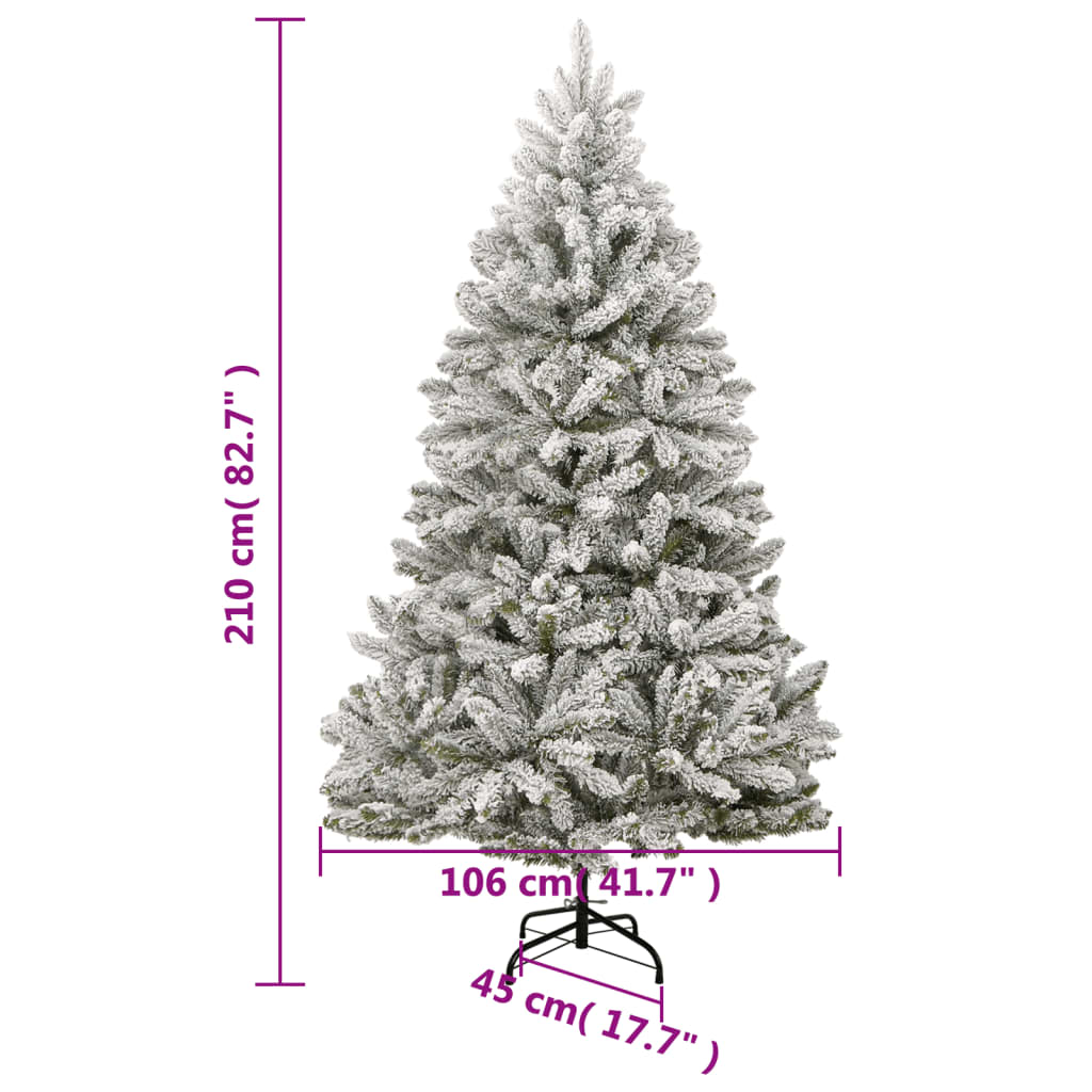 8721012278561_g_en_hd_8 vidaXL Artificial Hinged Christmas Tree 300 LEDs & Flocked Snow 210 cm - Image 9
