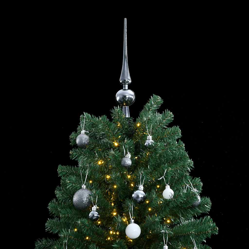 8721012279001_g_en_hd_1 vidaXL Artificial Hinged Christmas Tree with 300 LEDs & Ball Set 210 cm - Image 2