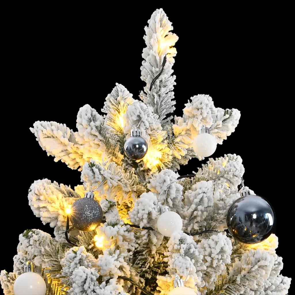 8721012279100_g_en_hd_1 vidaXL Artificial Hinged Christmas Tree 300 LEDs & Ball Set 210 cm - Image 2
