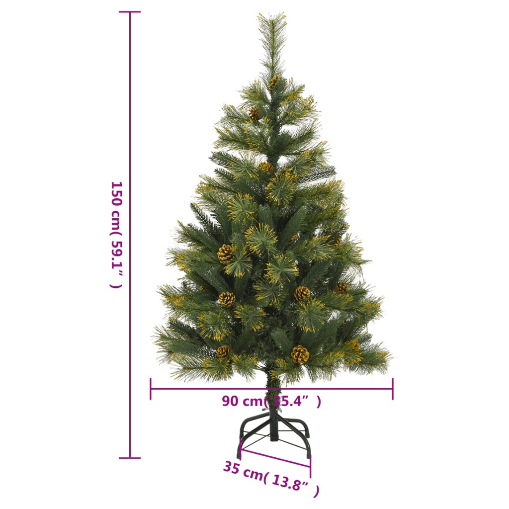 8721012279155_g_en_hd_8 vidaXL Artificial Hinged Christmas Tree 150 LEDs 150 cm - Image 9