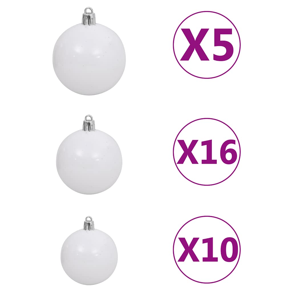 8721012279797_g_en_hd_9 vidaXL Slim Christmas Tree 300 LEDs & Ball Set & Flocked Snow 270 cm - Image 10