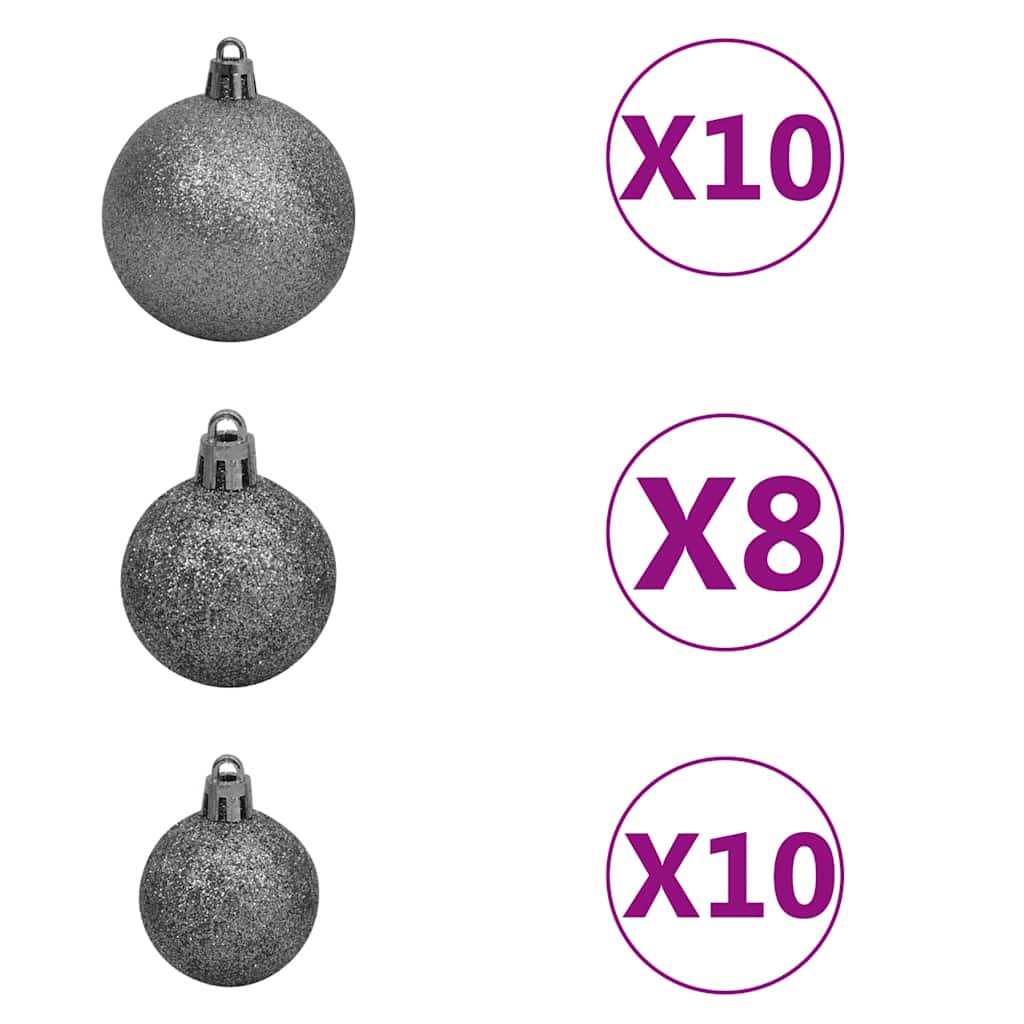 8721012279803_g_en_hd_7 vidaXL Slim Christmas Tree 300 LEDs & Ball Set & Flocked Snow 300 cm - Image 8