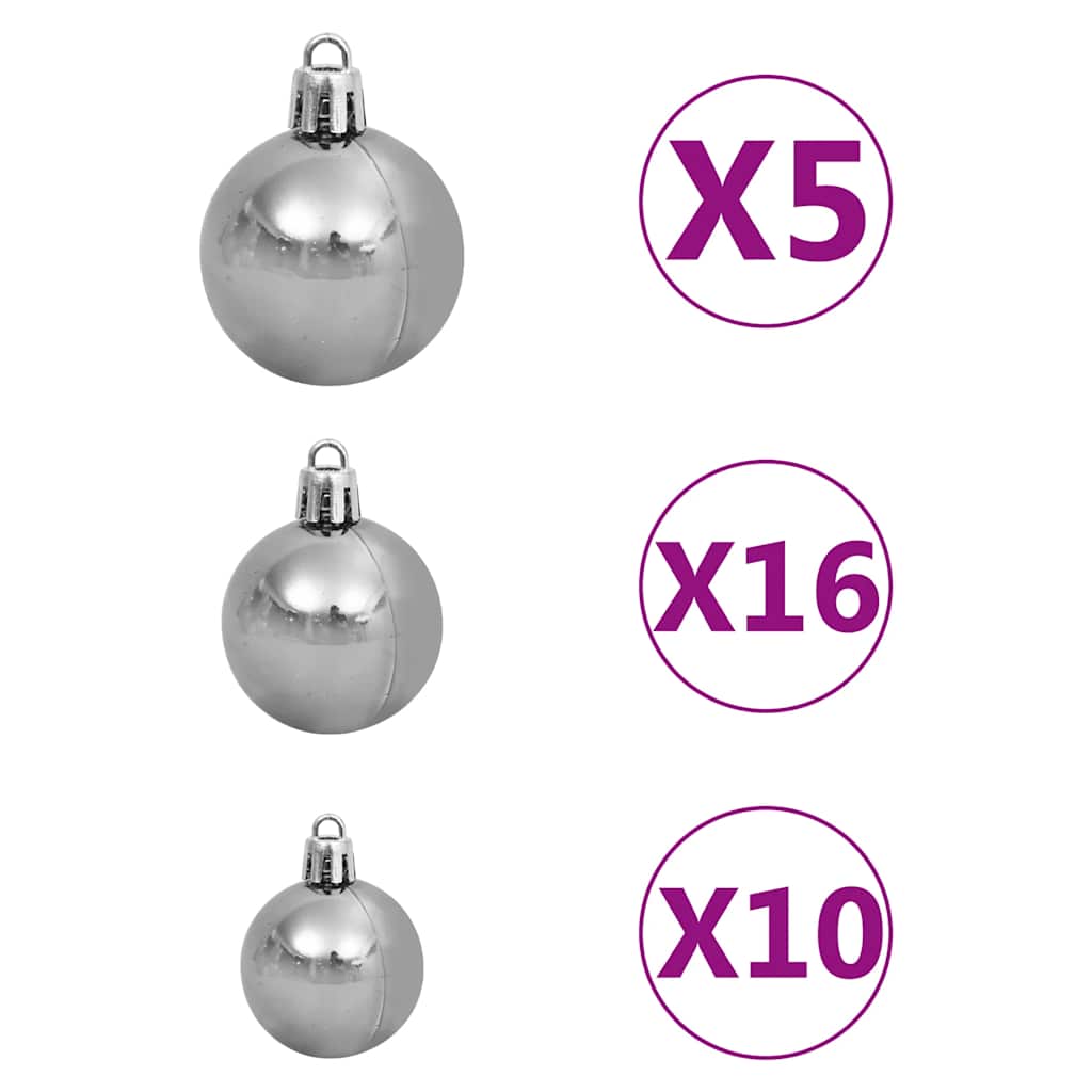 8721012279803_g_en_hd_8 vidaXL Slim Christmas Tree 300 LEDs & Ball Set & Flocked Snow 300 cm - Image 9