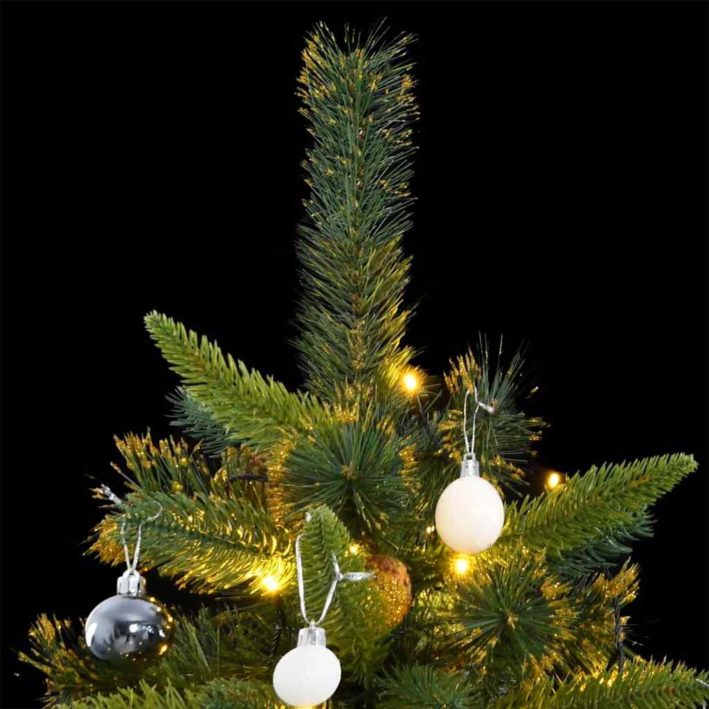 8721012279810_g_en_hd_1 vidaXL Artificial Hinged Christmas Tree with 300 LEDs & Ball Set 180 cm - Image 2