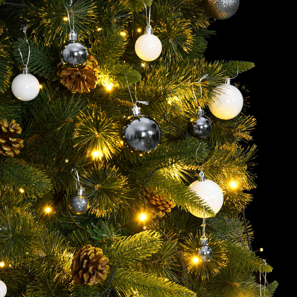 8721012279810_g_en_hd_2 vidaXL Artificial Hinged Christmas Tree with 300 LEDs & Ball Set 180 cm - Image 3