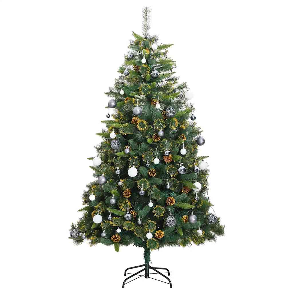 8721012279810_g_en_hd_3 vidaXL Artificial Hinged Christmas Tree with 300 LEDs & Ball Set 180 cm - Image 4
