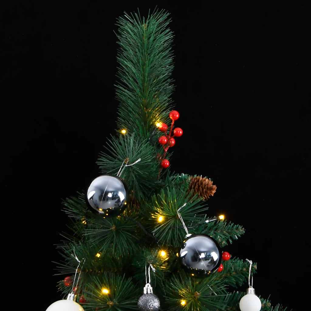 8721012279841_g_en_hd_1 vidaXL Artificial Hinged Christmas Tree with 300 LEDs & Ball Set 180 cm - Image 2