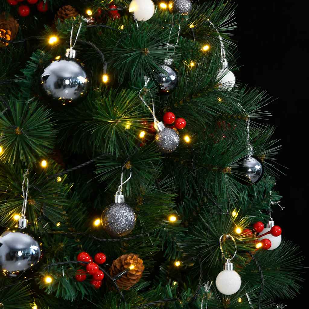 8721012279841_g_en_hd_2 vidaXL Artificial Hinged Christmas Tree with 300 LEDs & Ball Set 180 cm - Image 3
