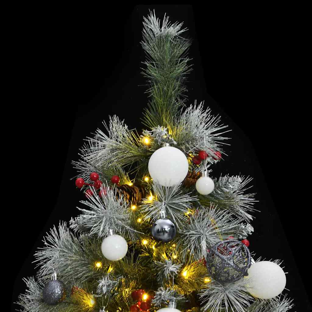 8721012279872_g_en_hd_1 vidaXL Artificial Hinged Christmas Tree with 300 LEDs & Ball Set 180 cm - Image 2