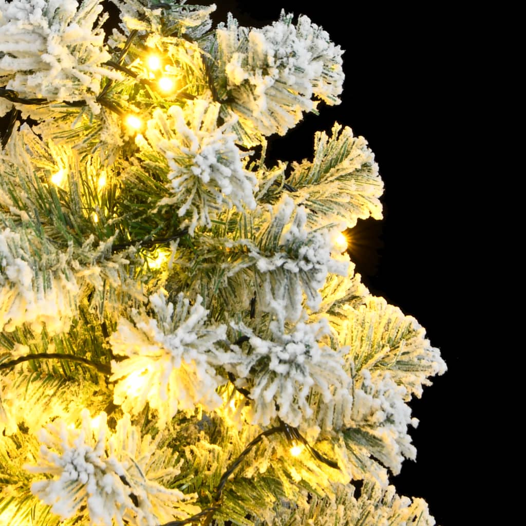 8721012281844_g_en_hd_1 vidaXL Artificial Hinged Christmas Tree 150 LEDs & Flocked Snow 120 cm - Image 2