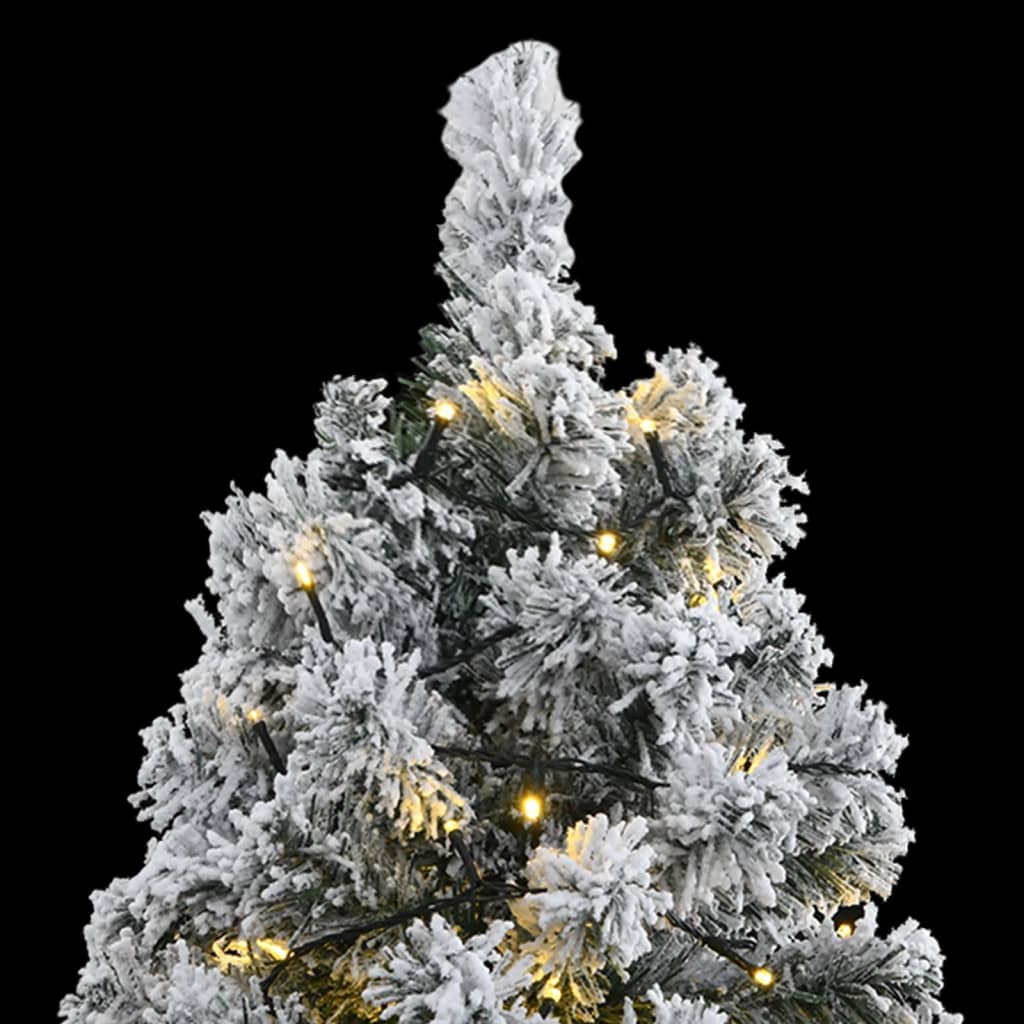 8721012282100_g_en_hd_1 vidaXL Artificial Hinged Christmas Tree 300 LEDs & Flocked Snow 210 cm - Image 2