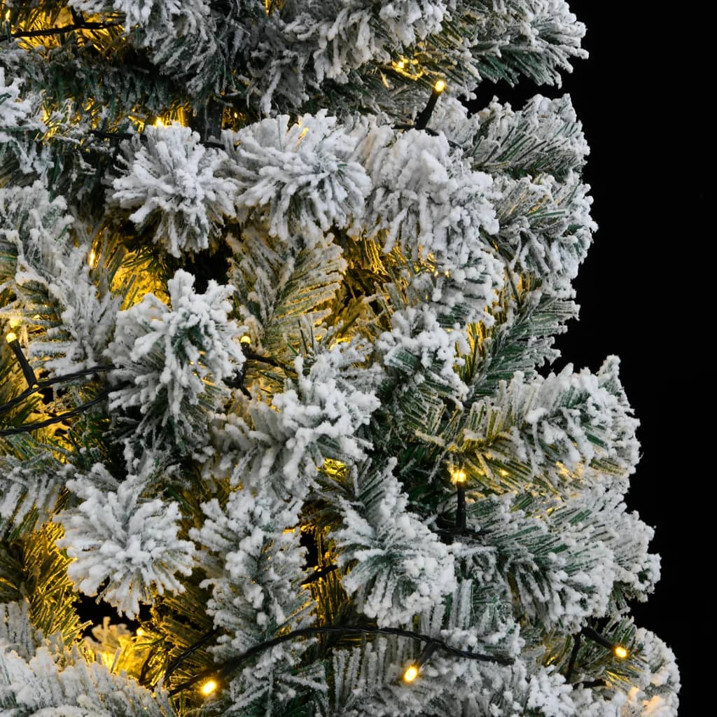8721012282100_g_en_hd_2 vidaXL Artificial Hinged Christmas Tree 300 LEDs & Flocked Snow 210 cm - Image 3