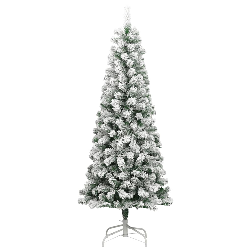 8721012282100_g_en_hd_3 vidaXL Artificial Hinged Christmas Tree 300 LEDs & Flocked Snow 210 cm - Image 4