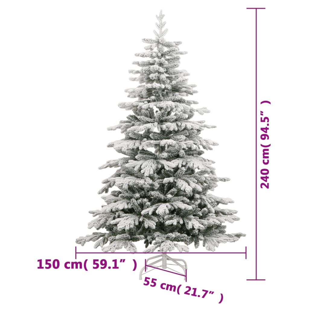 8721012282148_g_en_hd_8 vidaXL Artificial Hinged Christmas Tree 300 LEDs & Flocked Snow 240 cm - Image 9